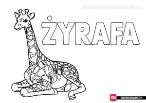 Żyrafa kolorowanka do druku online