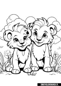 Dwa lwy kolorowanka