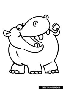 Hipopotam Prosta kolorowanka dla najmłodszych