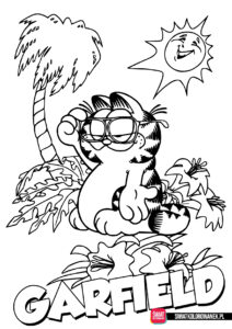 Garfield na wakacjach malowanka