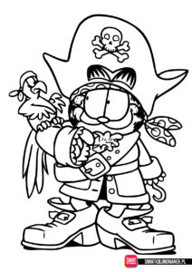 Garfield pirat kolorowanka