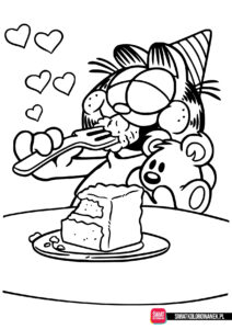 Kolorowanka na urodziny z Garfield