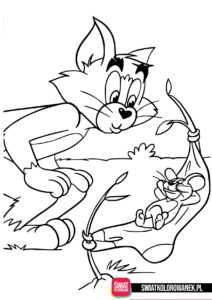 Kolorowanki kot Tom i mysz Jerry