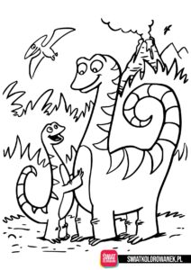 Dinozaury dla 4 latków kolorowanka