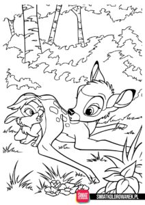 Kolorowanka Bambi i Tuptuś