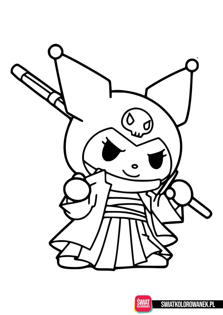 Ninja Kuromi kolorowanka