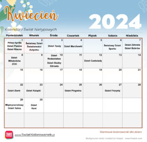 Kalendarz Świat Nietypowych - Kwiecień 2024