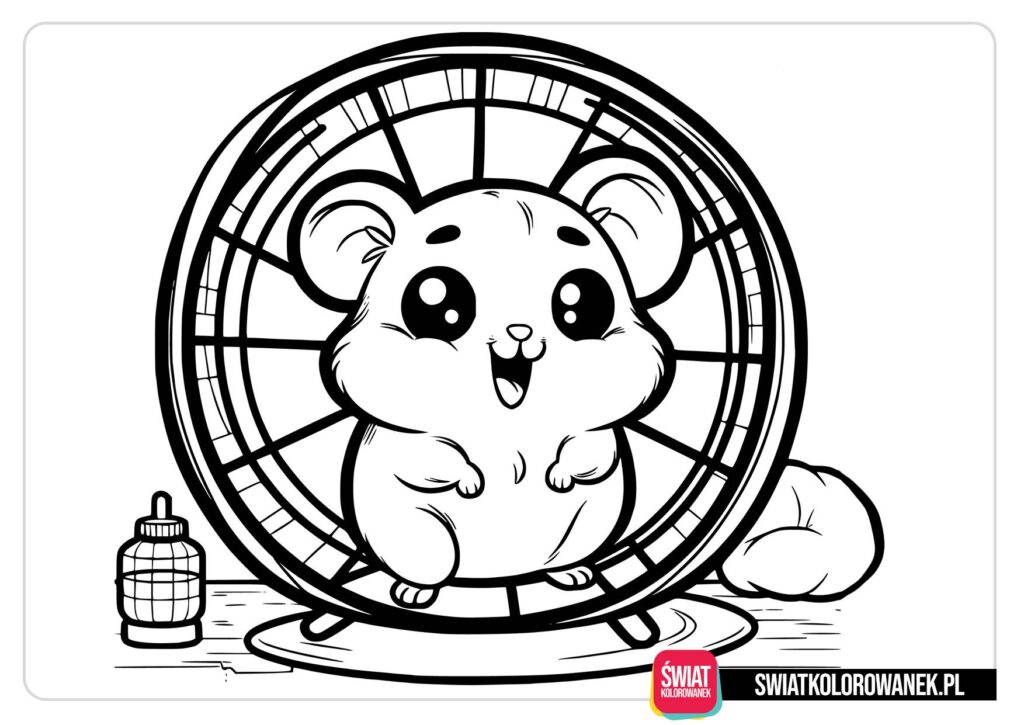 Kolorowanka słodki chomik w stylu kawaii