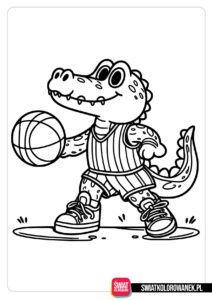 Kolorowanka z krokodylem koszykarzem