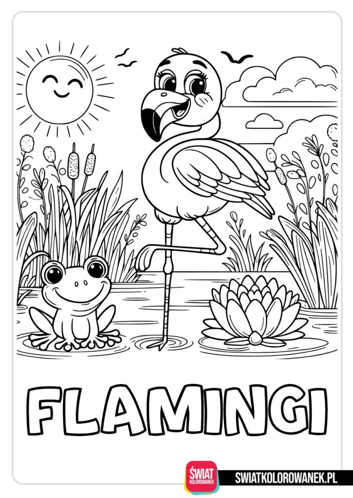 Kolorowanki flamingi