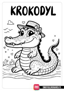 Krokodyl kolorowanka dla dzieci