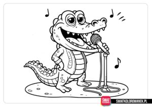 Krokodyl piosenkarz kolorowanka