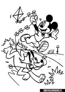Myszka Miki i pies Pluto kolorowanka