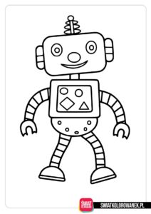 Prosta kolorowanka z robotem dla dzieci