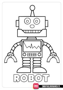 R jak Robot kolorowanka. Proste kolorowanki z Robotami.