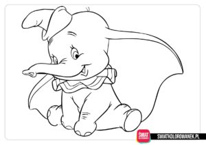 Słoń Dumbo kolorowanka