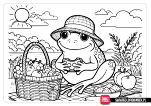 Żaba na pikniku kolorowanka dla dzieci