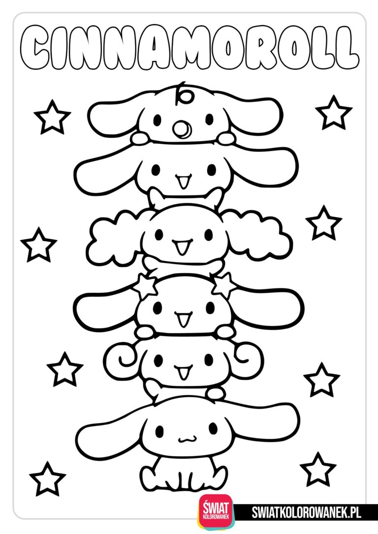 Kawaii Cinnamoroll do pokolorowania