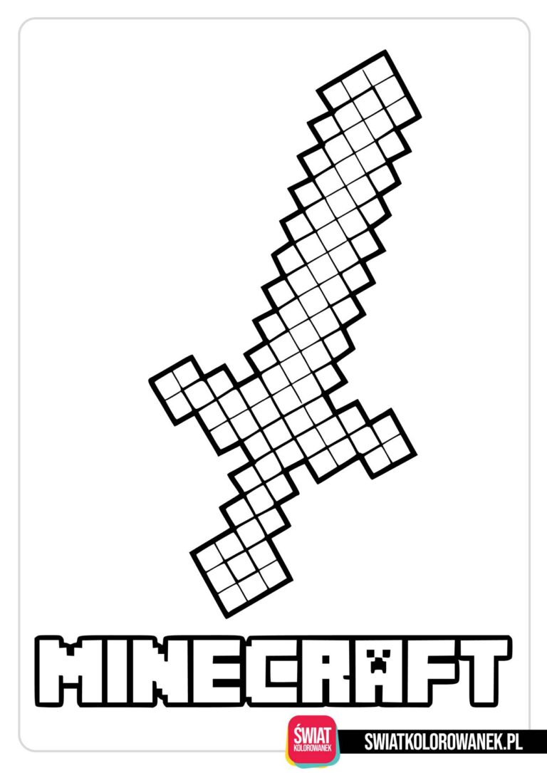 Minecraft miecz do pokolorowania