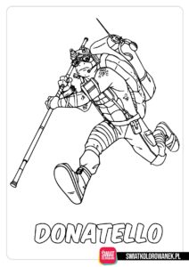 Donatello Żółw Ninja kolorowanka do druku