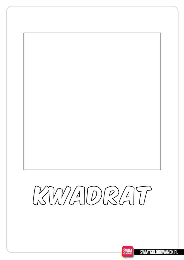 Kolorowanki kształty - kwadrat