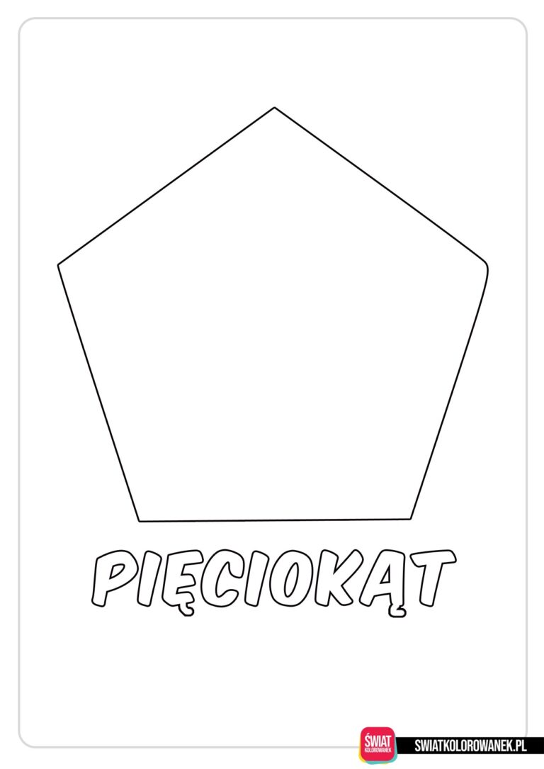 Kolorowanki kształty - pięciokąt