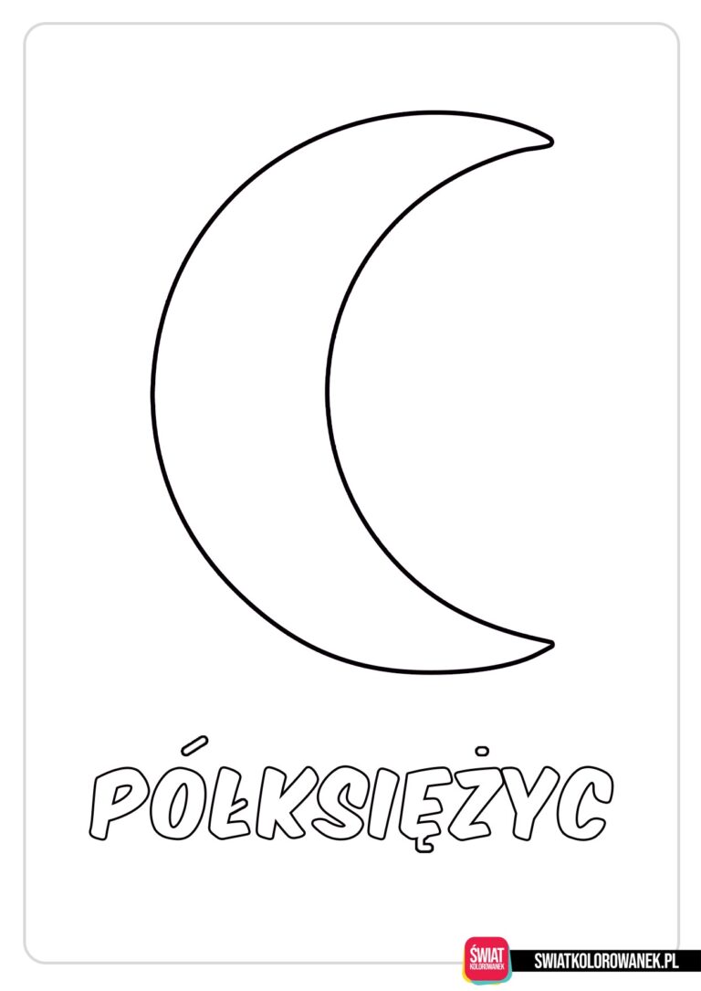 Kolorowanki kształty - półksiężyc