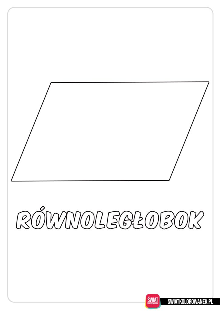 Kolorowanki kształty - równoległobok