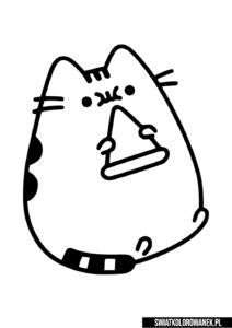 Pizza Pusheen kolorowanka