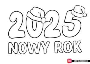 Kolorowanka nowy rok 2025