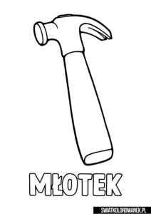 Kolorowanka młotek - alfabet litera M