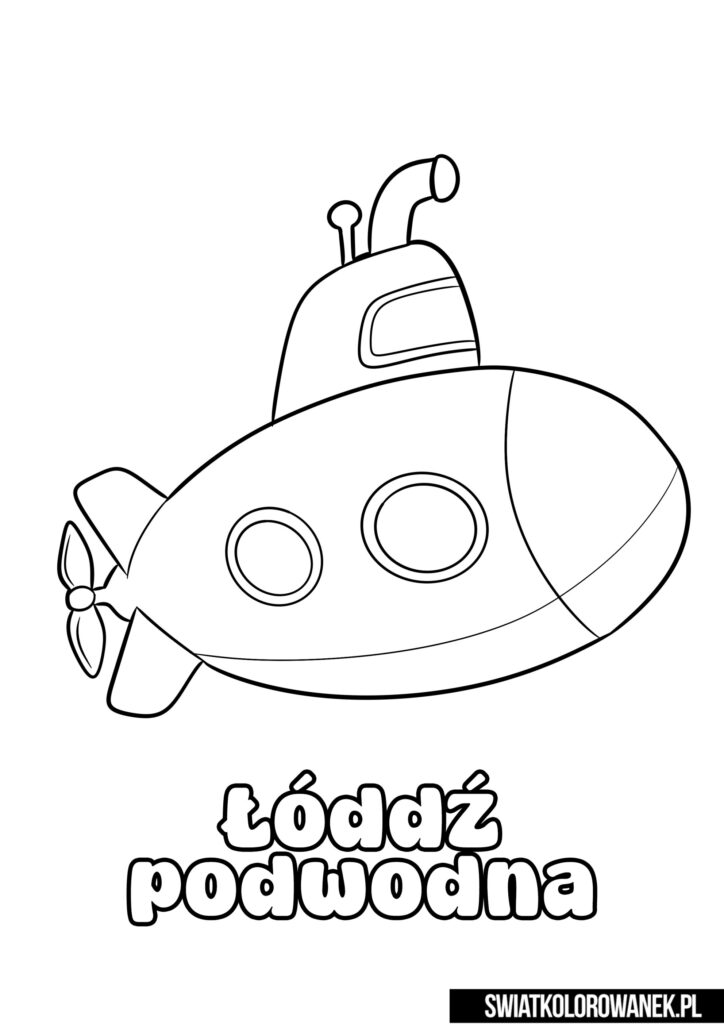 Łódź podwodna kolorowanka