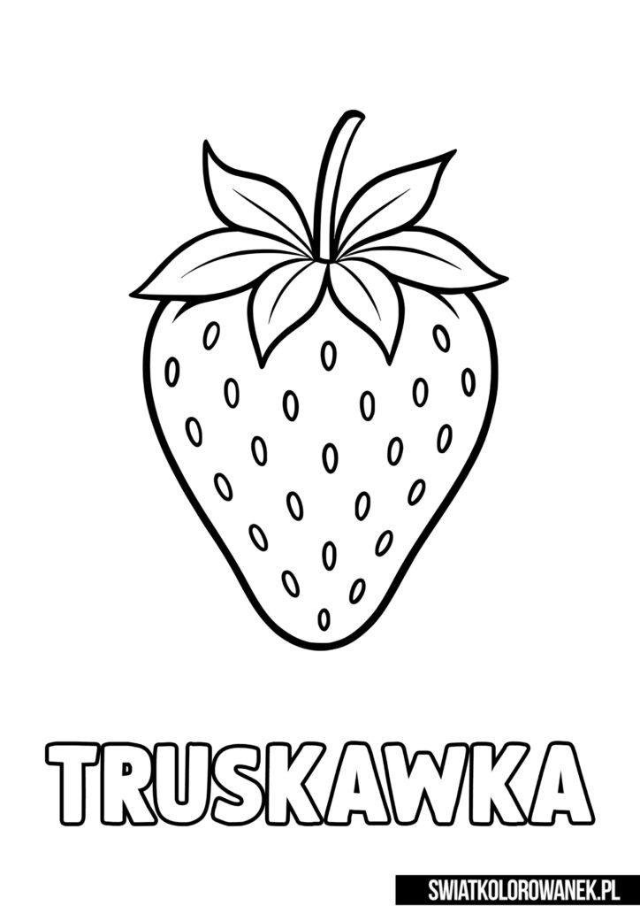 Truskawka kolorowanka - Darmowe kolorowanki do druku