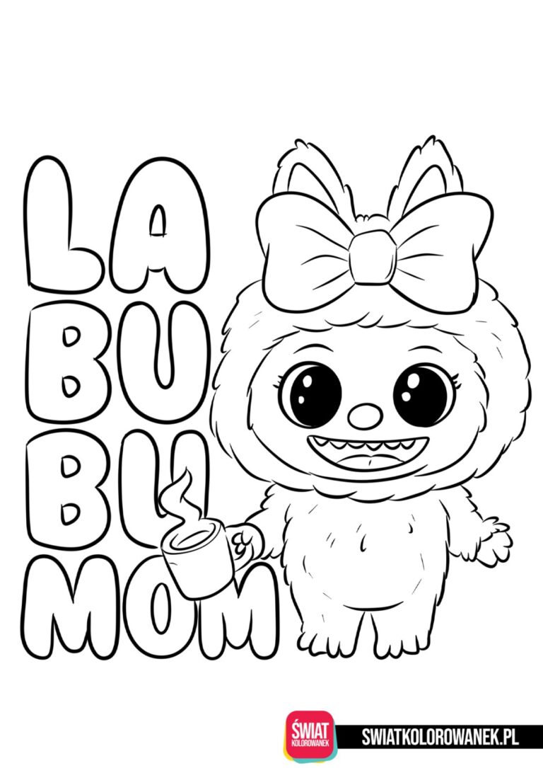 Labubu mom kolorowanka