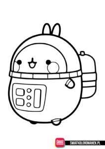 Molang w kosmosie kolorowanka