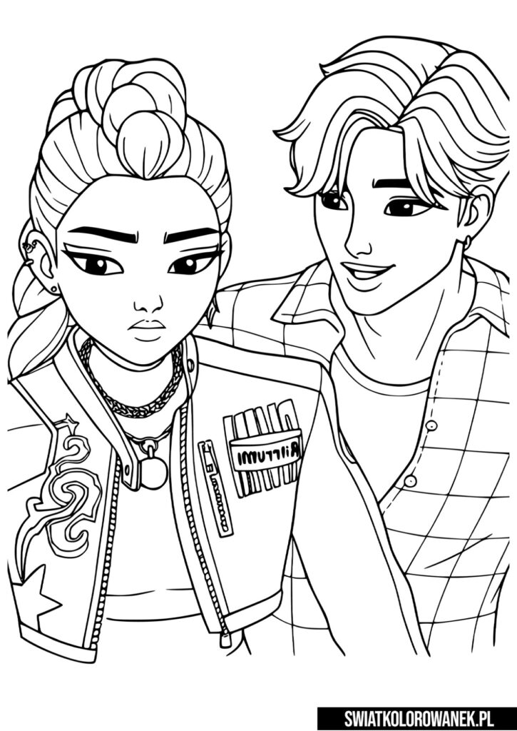 Kolorowanka KPop Demon Hunters do wydruku