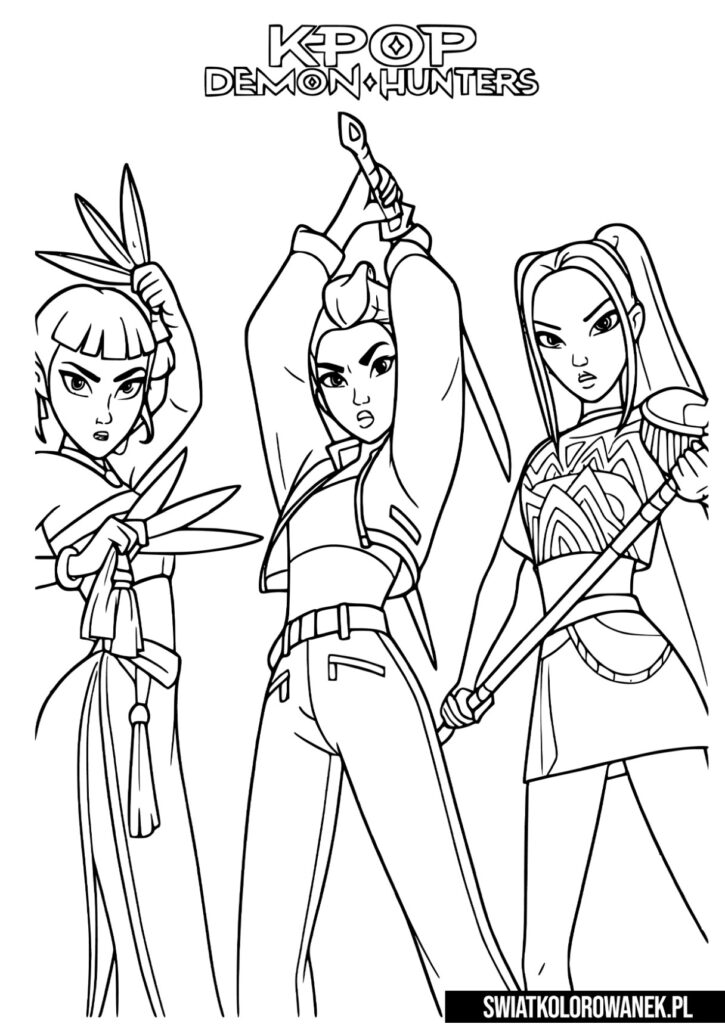 Kpop Demon Hunters Kolorowanki dla dzieci.