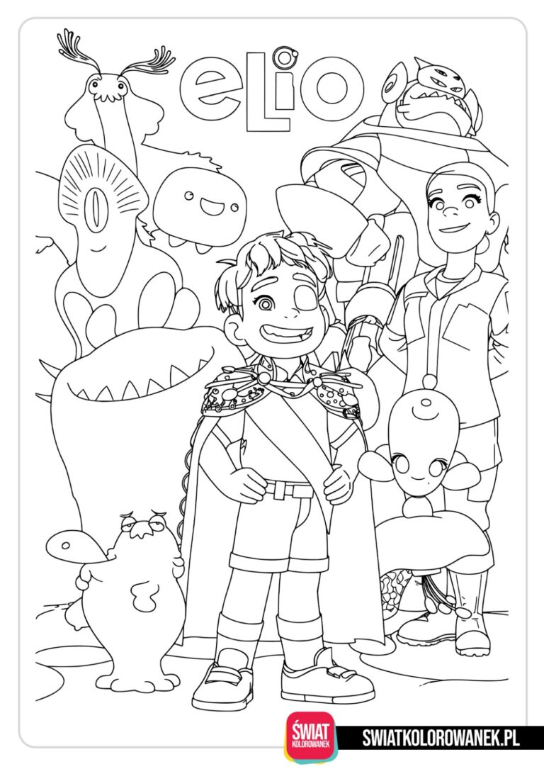 Elio kolorowanki dla dzieci. Kolorowanki Elio z bohaterami z filmu.