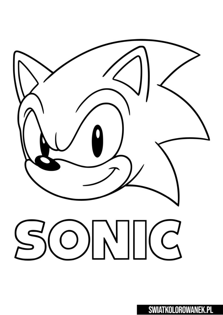 Głowa Sonic kolorowanka