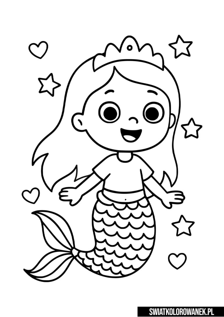Kolorowanka Syrenka dla dzieci