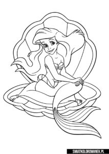 Syrenka Arielka do druku kolorowanka