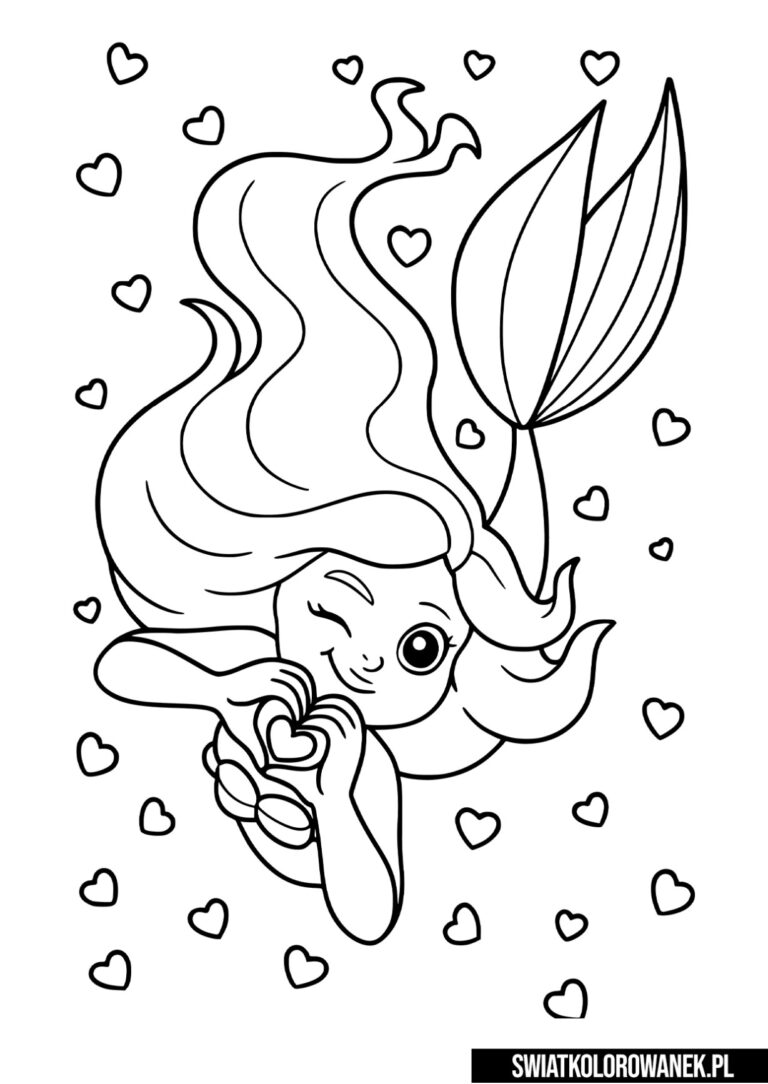 Syrenka do druku kolorowanka