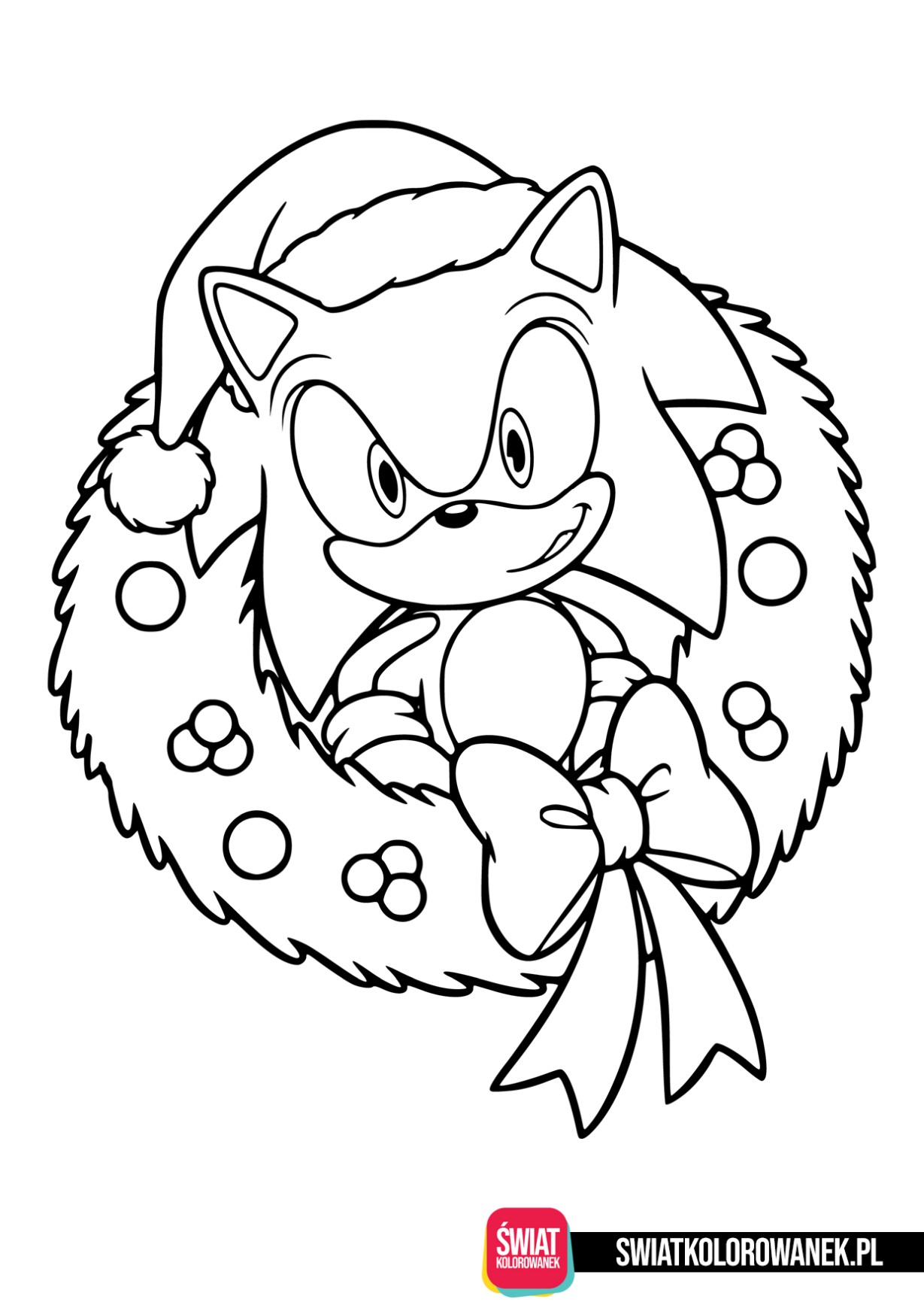 Kolorowanki świąteczne Sonic