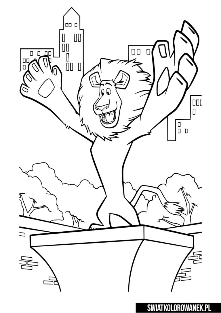 Lew Alex kolorowanka Madagaskar